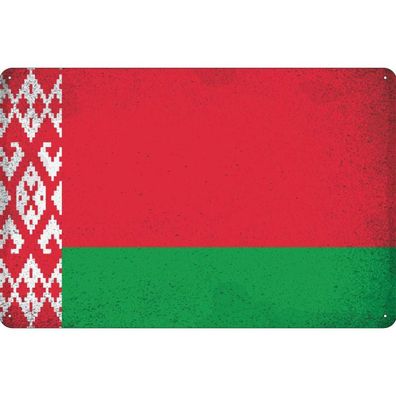 vianmo Blechschild Wandschild 20x30 cm Weißrussland Fahne Flagge