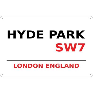 vianmo Blechschild 18x12 cm gewölbt England England Hyde Park SW7