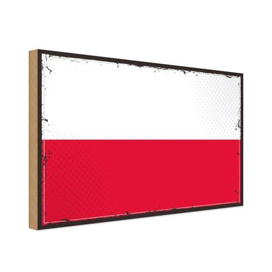 vianmo Holzschild Holzbild 20x30 cm Polen Fahne Flagge