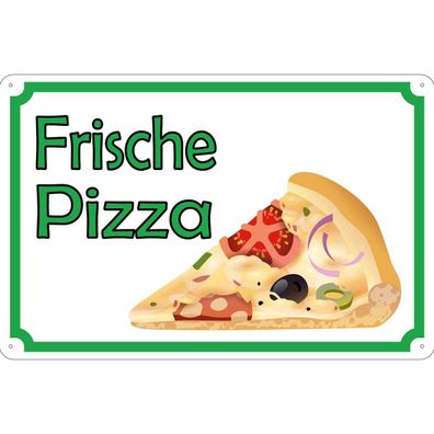 vianmo Blechschild 18x12 cm gewölbt Essen Trinken frische Pizza Verkauf
