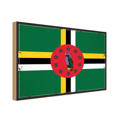 vianmo Holzschild Holzbild 20x30 cm Dominikanische Republik Fahne Flagge