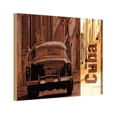vianmo Holzschild 18x12 cm Garage Werkstatt Cuba Auto