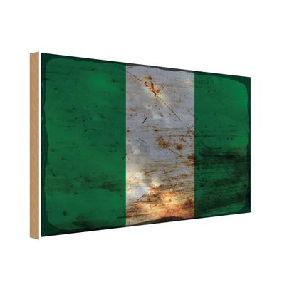 vianmo Holzschild Holzbild 20x30 cm Nigeria Fahne Flagge