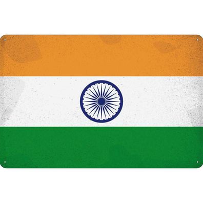 vianmo Blechschild Wandschild 18x12 cm Indien Fahne Flagge