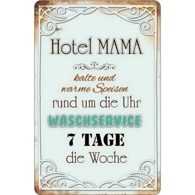vianmo Blechschild 20x30 cm gewölbt Männer Frauen Hotel Mama 7 Tage die Woche