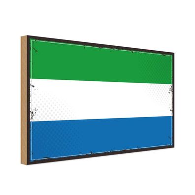 vianmo Holzschild Holzbild 20x30 cm Sierra Leone Fahne Flagge