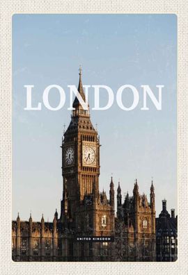 Blechschild 20x30 cm - London UK Big Ben glocke