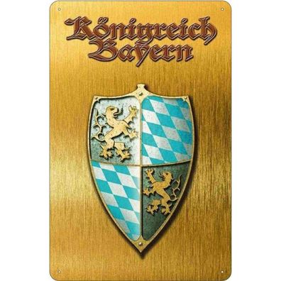 Blechschild 20x30 cm - Königreich Bayern Schild