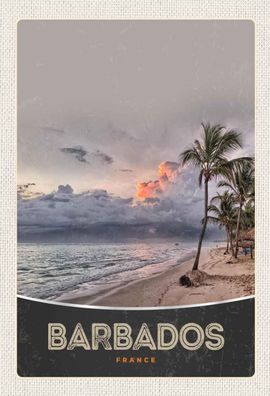 Holzschild 20x30 cm - Barbados Strand Meer