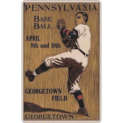 Blechschild 20x30 cm - Pennsylvania Baseball April 8th