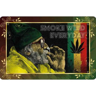 Blechschild 18x12 cm - Cannabis smoke weed everyday