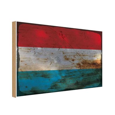 vianmo Holzschild Holzbild 20x30 cm Luxemburg Fahne Flagge