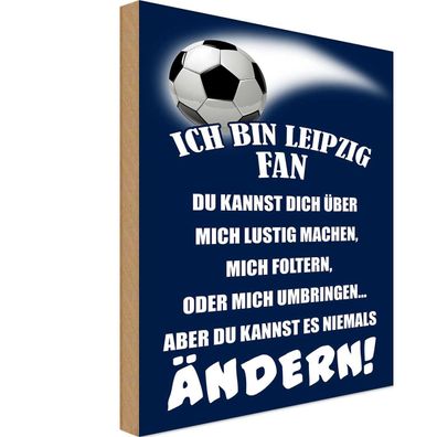 vianmo Holzschild 20x30 cm Sport Hobby ich bin Leipzig Fan Fussball