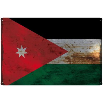 vianmo Blechschild Wandschild 20x30 cm Jordanien Fahne Flagge