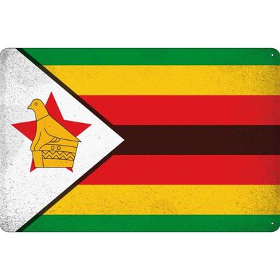 vianmo Blechschild Wandschild 20x30 cm Simbabwe Fahne Flagge
