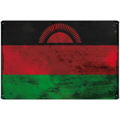 vianmo Blechschild Wandschild 18x12 cm Malawi Fahne Flagge