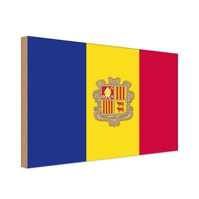 vianmo Holzschild Holzbild 20x30 cm Andorra Fahne Flagge