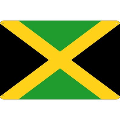 vianmo Blechschild Wandschild 18x12 cm Jamaika Fahne Flagge