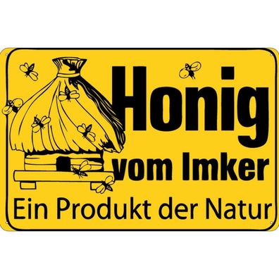 vianmo Blechschild 18x12 cm gewölbt Hofladen Marktstand Laden honig vom Imker ...
