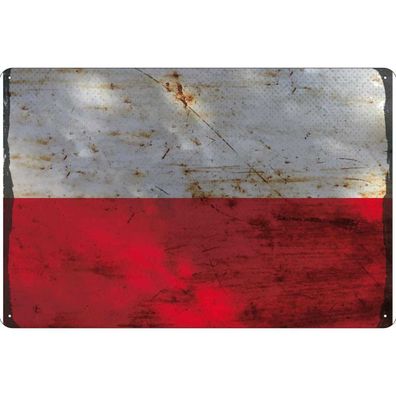 vianmo Blechschild Wandschild 18x12 cm Polen Fahne Flagge