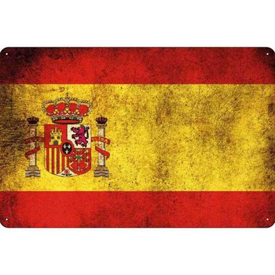 vianmo Blechschild Wandschild 18x12 cm Spanien Fahne Flagge