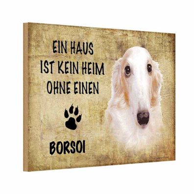 vianmo Holzschild 20x30 cm Tier Borsoi Hund ohne kein Heim