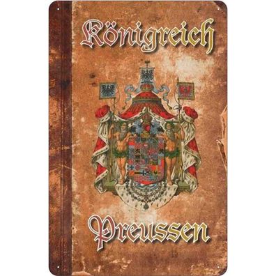 Blechschild 18x12 cm - Königreich Preussen Wappen Metal
