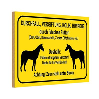 vianmo Holzschild 20x30 cm Warnung füttern strengstens verboten