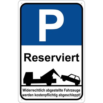 vianmo Blechschild 20x30 cm gewölbt Parkplatzschild Parkplatzschild P reserviert