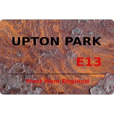 vianmo Blechschild 20x30 cm gewölbt England West Ham Upton Park E13