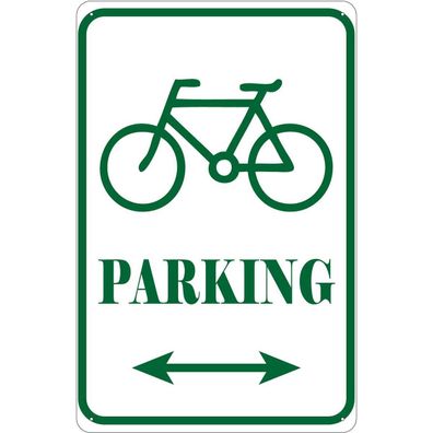 vianmo Blechschild 20x30 cm gewölbt Parkplatzschild Fahrrad Parking weiß- grünes