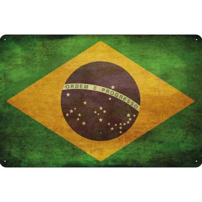 vianmo Blechschild 20x30 cm gewölbt Amerika Brasilien Geschenk