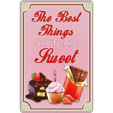 Blechschild 20x30 cm - Cupcake best things in life are sweet