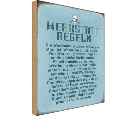 vianmo Holzschild 18x12 cm Garage Werkstatt Werkstatt Regeln Werkstatt