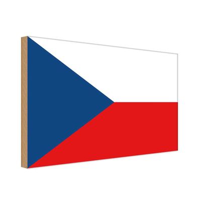 vianmo Holzschild Holzbild 18x12 cm Tschechien Fahne Flagge