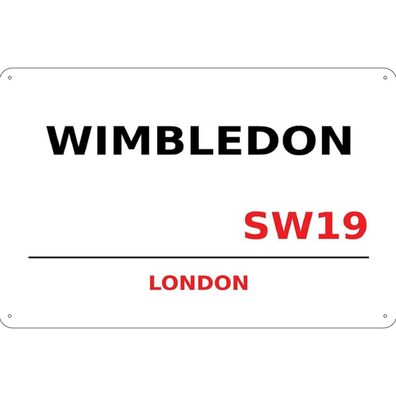vianmo Blechschild 18x12 cm gewölbt England Wimbledon SW19