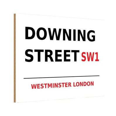 Holzschild 20x30 cm - Westminster downing Street SW1
