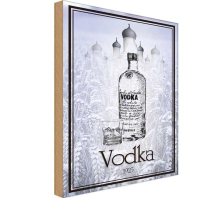 vianmo Holzschild 18x12 cm Essen Trinken Alkohol 1925 Vodka imported