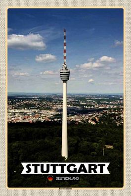 Blechschild 20x30 cm - Stuttgart Fernsehturm Stadt
