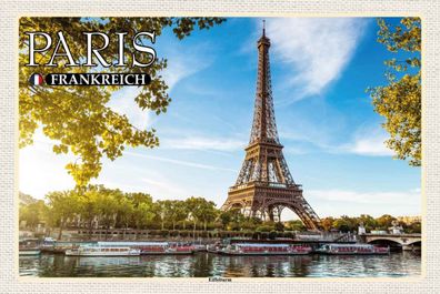 vianmo Holzschild 20x30 cm Stadt Paris Frankreich Eiffelturm