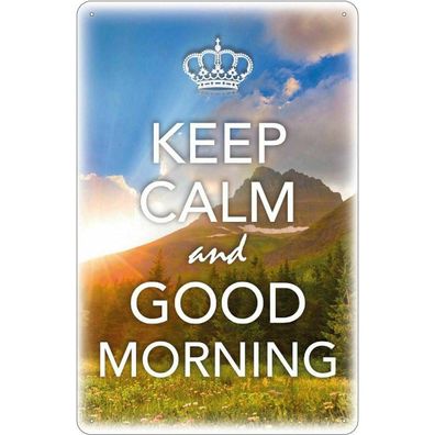 Blechschild 18x12 cm - Keep Calm and good Morning