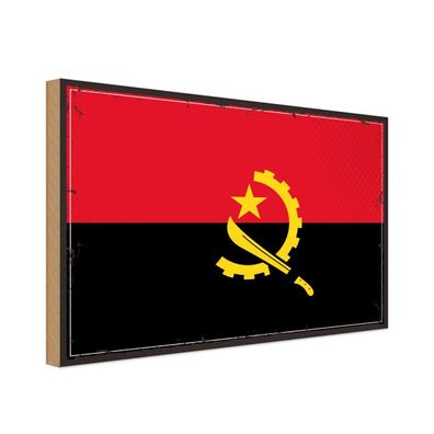 vianmo Holzschild Holzbild 18x12 cm Angola Fahne Flagge