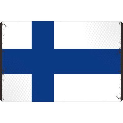 vianmo Blechschild Wandschild 18x12 cm Finnland Fahne Flagge