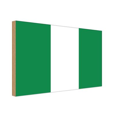 vianmo Holzschild Holzbild 18x12 cm Nigeria Fahne Flagge