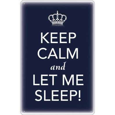 Blechschild 18x12 cm - Keep Calm and let me sleep