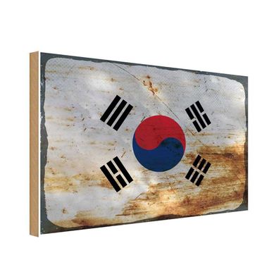 vianmo Holzschild Holzbild 20x30 cm Südkorea Fahne Flagge