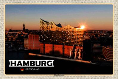Holzschild 20x30 cm - Hamburg Elbphilharmonie Architektur