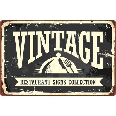 vianmo Blechschild 20x30 cm gewölbt Essen Trinken Vintage Restaurant Essen