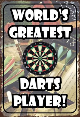 vianmo Holzschild 20x30 cm Sport Hobby World´s greatest Darts Player