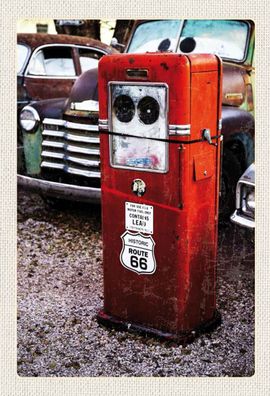 Holzschild 20x30 cm - USA Amerika Tankstelle Route 66 90er